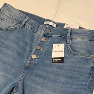 Nine West Skinny Sculpting Denim Stretch Jeans High-Rise Button Fly Women 16